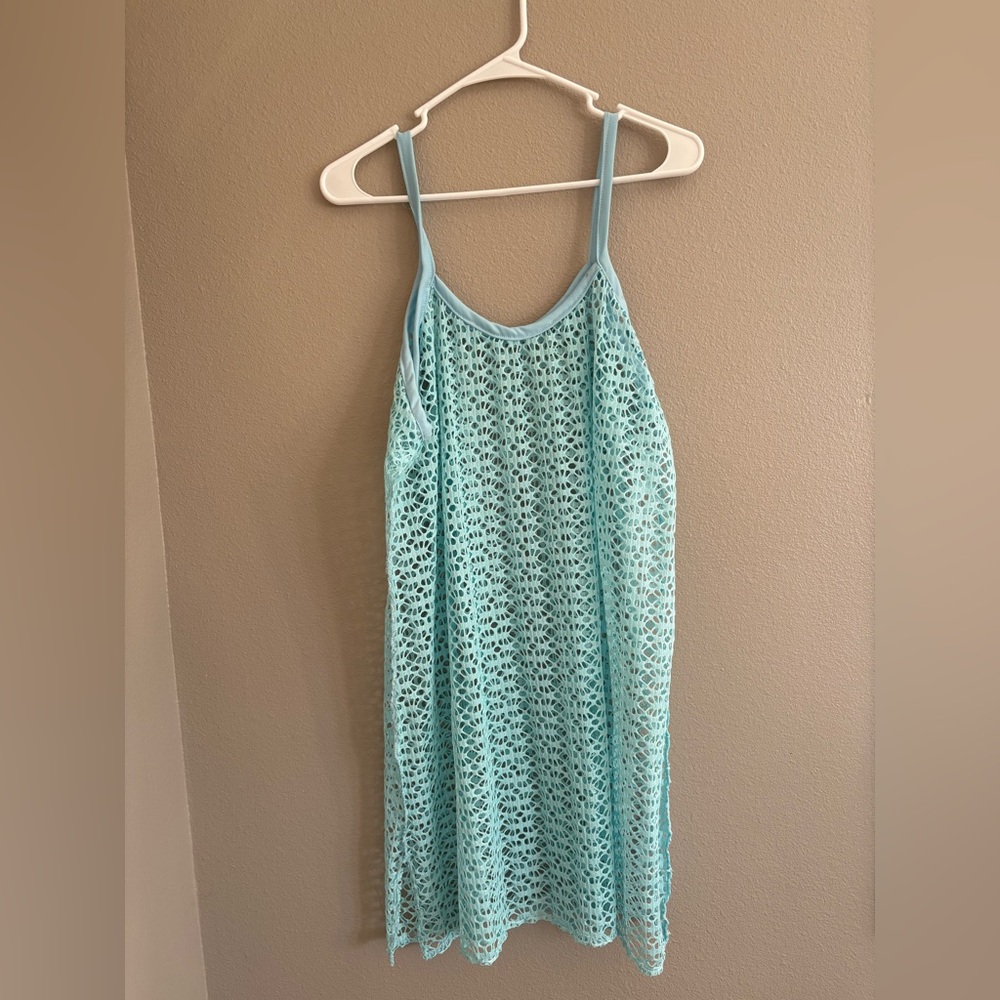 Light Blue Crochet Dress/swim coverup